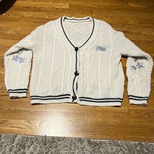 Taylor Swift Cream and Black Cardigan Sweater